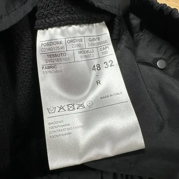 Canali NWOT Black Edition Tonal Tech Joggers Black Size 48 (US 32) Zip Pocket